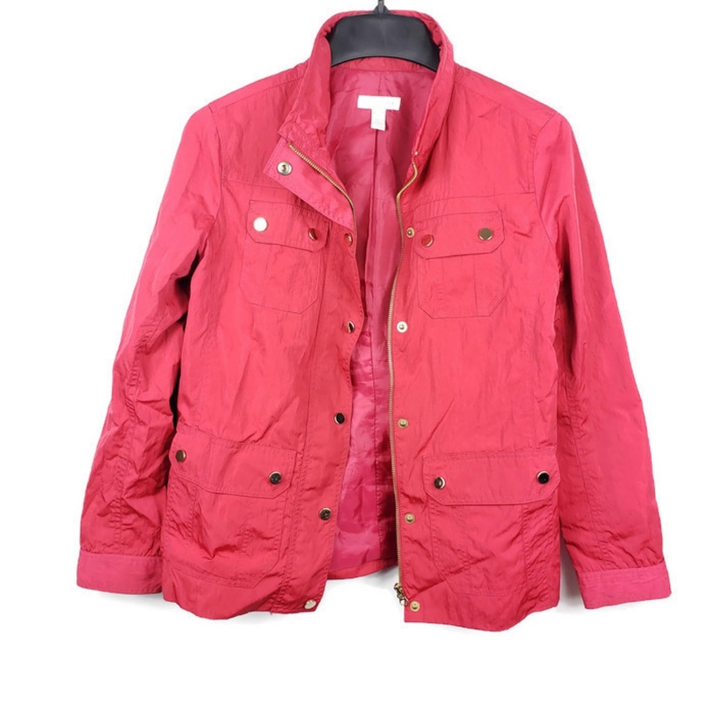 Charter Club Red Zip Up Pocket Jacket Coat